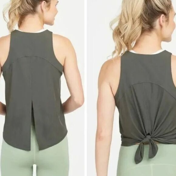 Spanx Go Lightly Green Ribbed Athletic Tank Top Small - Picture 7 of 8